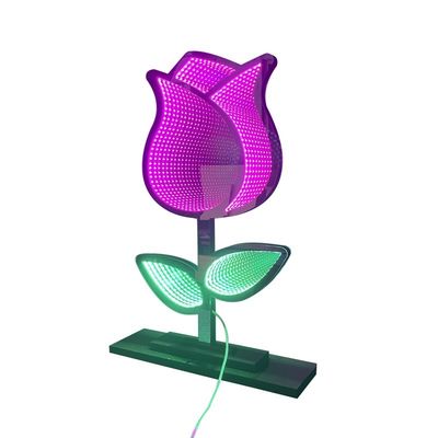 40cm di rosa di Natale luce LED specchio magico acrilico per la decorazione di Natale forniture