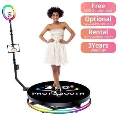 LED 360 Photo Booth Noleggio Rotante Logo Gratis Selfie Prop per matrimoni e feste