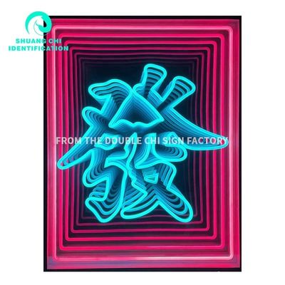 Fonte luminosa LED Moda Senso della tecnologia HD Vetro temperato Specchio di abisso Specchio al neon
