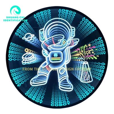 Fonte luminosa LED Moda Senso della tecnologia HD Vetro temperato Specchio di abisso Specchio al neon