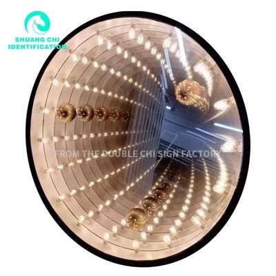 Materiale del telaio Metal durevole Hd Vetro temperato Specchio abismo Specchio al neon per la fonte