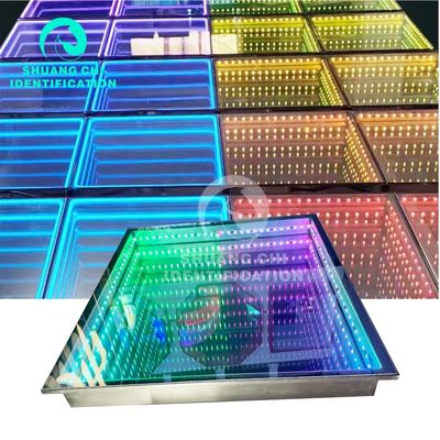 Fonte luminosa LED 5050 RGB Piastrelle di vetro rimovibili a LED per pavimenti da ballo interattivi al neon