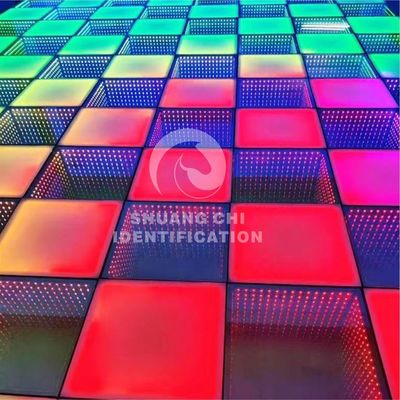 Fonte luminosa LED 5050 RGB Piastrelle di vetro rimovibili a LED per pavimenti da ballo interattivi al neon