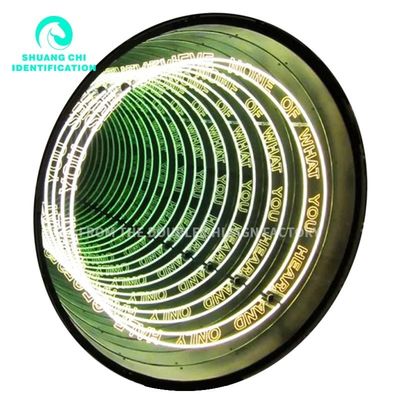Consumo di energia 12V Custom Infinity Mirror Neon Sign con parole luminose pubblicitarie