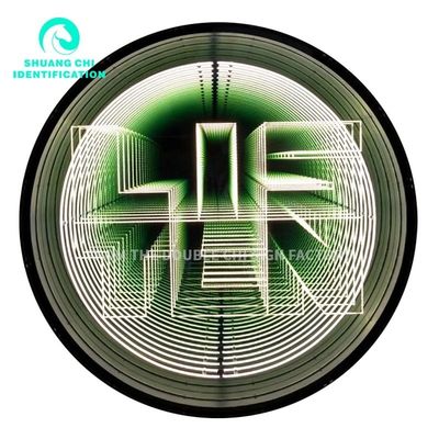 Consumo di energia 12V Custom Infinity Mirror Neon Sign con parole luminose pubblicitarie