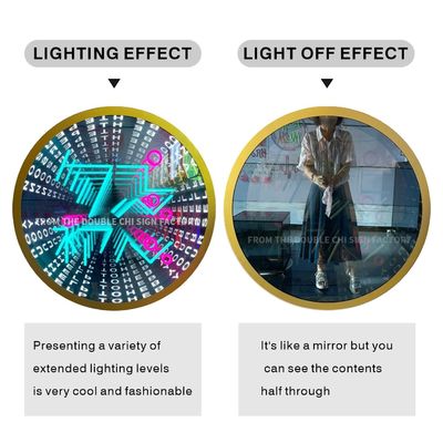 Consumo di energia 12V Custom Infinity Mirror Neon Sign con parole luminose pubblicitarie