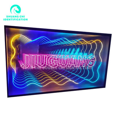 Cornice di metallo resistente Custom Infinity 3D Mirror Neon Dance Floor per DJ Disco Party