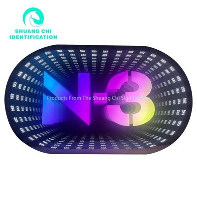 Cornice di metallo resistente Custom Infinity 3D Mirror Neon Dance Floor per DJ Disco Party