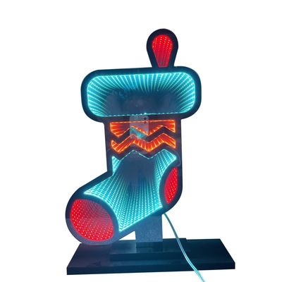 NO Dimmer Support Calzino di Natale Luce LED Specchio magico acrilico per decorazioni festive