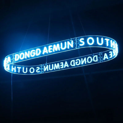 Anelli appesi personalizzati Luce al neon per soffitto personalizzato Voltaggio di ingresso 12V CA
