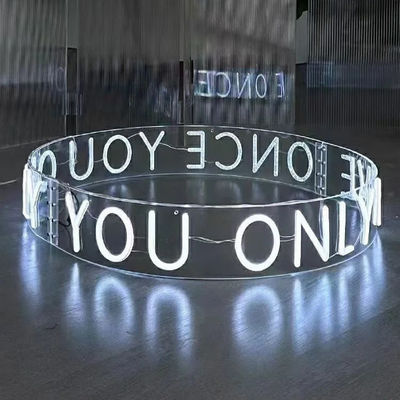 Anelli appesi personalizzati Luce al neon per soffitto personalizzato Voltaggio di ingresso 12V CA