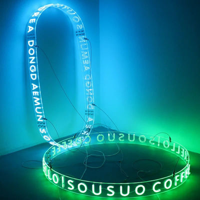 Anelli appesi personalizzati Luce al neon per soffitto personalizzato Voltaggio di ingresso 12V CA