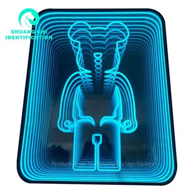 Dimensioni personalizzate Specchio di carattere luminoso per l'infinito tecnologico di luce e ombra