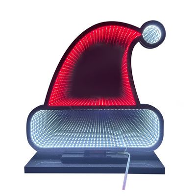 Santa Patio Decorative Light Sign Led Tunnel Mirror Infinite Abyss Light per interni