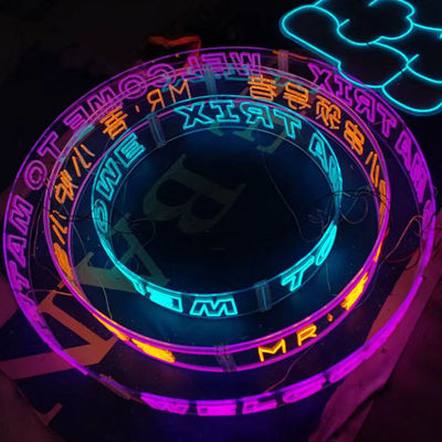 Decorazione domestica Ricchi colori LED Ring Neon Sign Light con Lettere Neon Personalizzate montate a Parete