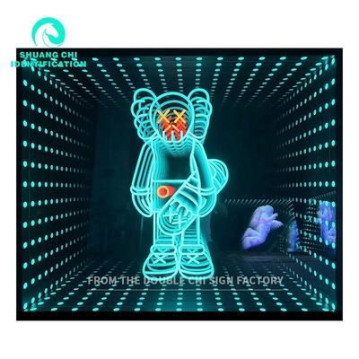 DC12V/AC110-220V Dimensione personalizzata Tecnologico luce e ombra specchio infinito Neon