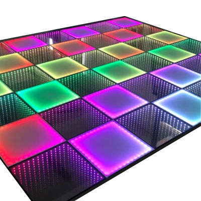 3D Infinity LED Mirror Pavimento da ballo per festa di nozze supporto luci di mattoni più scure