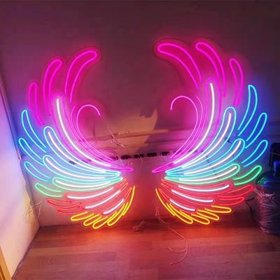 Big Angel Wings Neon Sign Attraente decorazione per le feste con lettere di marchio