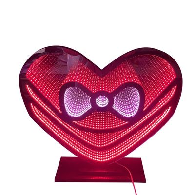 Luce di Natale amore LED Specchio magico acrilico Abyssal Specchio infinito per cavo di alimentazione