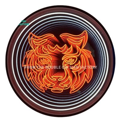 Pubblicità personalizzata Parole luminose Specchio infinito Segno al neon con luce al neon realistica 3D