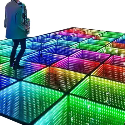3D Infinity LED Mirror Wedding Party LED Digital Dance Floor Lights per il matrimonio in discoteca