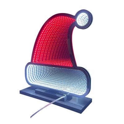 Decorazione per il Festival di Natale 40cm segnali a neon a led con magico 3D personalizado cappello di Babbo Natale