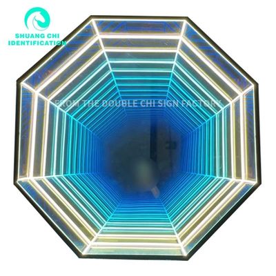 Specchio 3D all'aperto all'interno Lampada da parete a LED Neon Mirror Source per 2023 Idee Decorazione