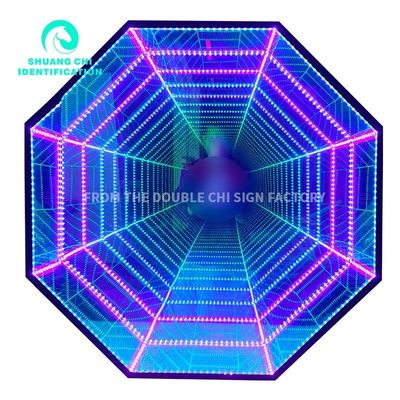 Specchio 3D all'aperto all'interno Lampada da parete a LED Neon Mirror Source per 2023 Idee Decorazione
