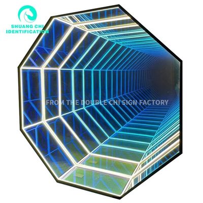 Specchio 3D all'aperto all'interno Lampada da parete a LED Neon Mirror Source per 2023 Idee Decorazione