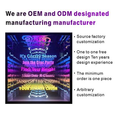Specchio 3D all'aperto all'interno Lampada da parete a LED Neon Mirror Source per 2023 Idee Decorazione