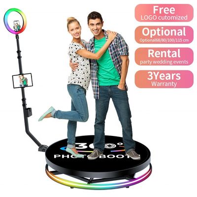 Fotobooth professionale 360 con piattaforma di supporto a rotazione automatica altezza 25cm facile