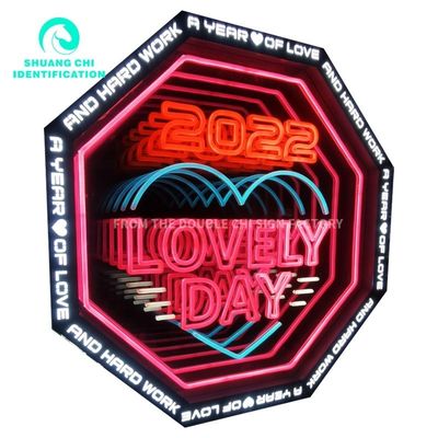 2023 Infinite Extension Digital Signage LED Light Box Mirror Abyss Neon Mirror per interni