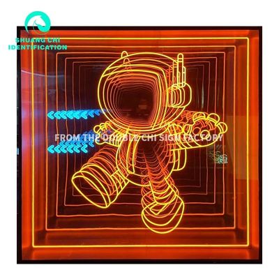 2023 Material Abyss 3D Stereo Custom Neon Infinity Mirror con strisce a LED Fonte di luce