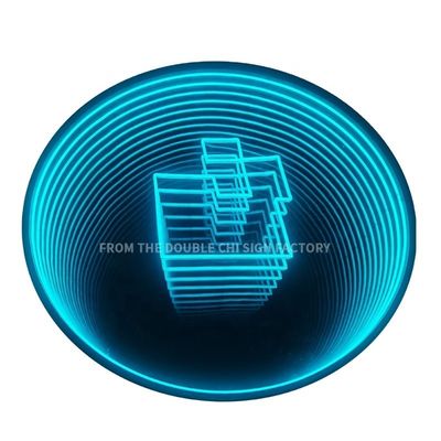 2023 Material Abyss 3D Stereo Custom Neon Infinity Mirror con strisce a LED Fonte di luce