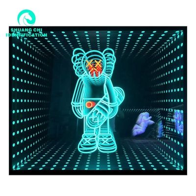 2023 Material Abyss 3D Stereo Custom Neon Infinity Mirror con strisce a LED Fonte di luce