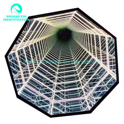 Adapter Alimentato Hd Tempered Glass Sfondo Led Light Box Specchio Infinito 3d Segno Neon a Led su misura