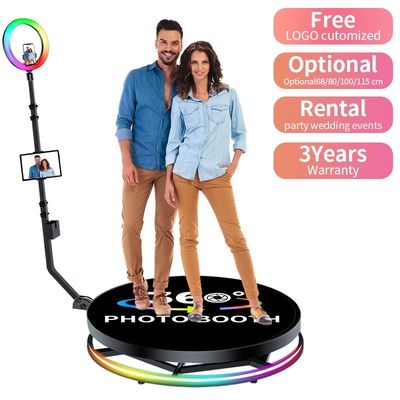 Fotobooth a 360° di alta capacità con sfondo digitale, software di modifica e telecomando