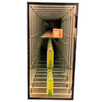 2024 Alta luminosità luce a LED Magic Mirror Display Case per il negozio al dettaglio vetro di vino