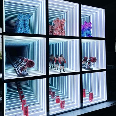 2024 Alta luminosità luce a LED Magic Mirror Display Case per il negozio al dettaglio vetro di vino