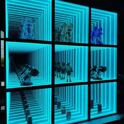 2024 Alta luminosità luce a LED Magic Mirror Display Case per il negozio al dettaglio vetro di vino