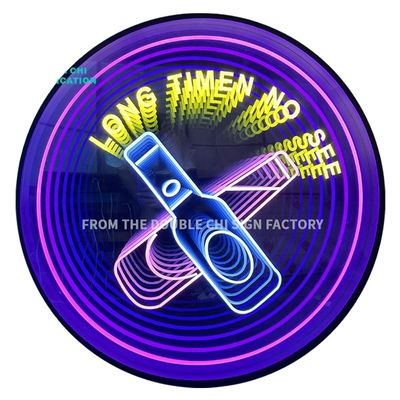 LED Strips Fonte di luce Infinity Segno di neon a LED personalizzato con rotondità Quadrato Ottagono