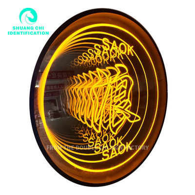 Alloggiamento in acciaio inossidabile Piastrelle mirror 3D personalizzate con striscia LED in stile contemporaneo