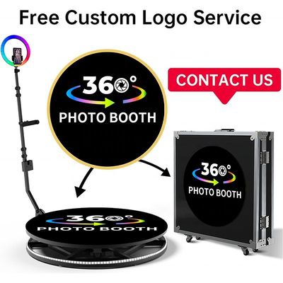 Lunghezza dello stand rotante 80-120cm Event Photo Booth con luce loop e videocamera 360