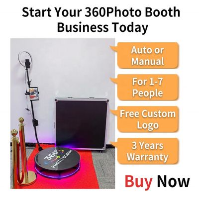 Lunghezza dello stand rotante 80-120cm Event Photo Booth con luce loop e videocamera 360