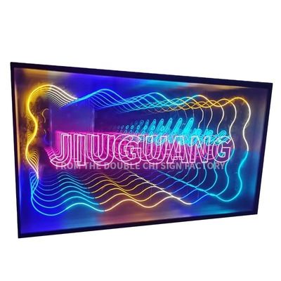 Customization Abyss Neon Mirror Advertising Light Boxes per il montaggio a parete o a terra