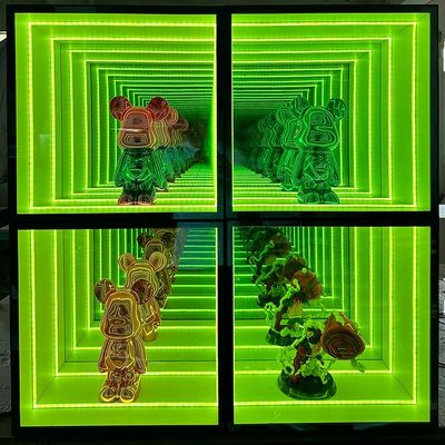 Colori personalizzabili LED Strip Light Glass Infinity Mirror Display Case per modelli Lego