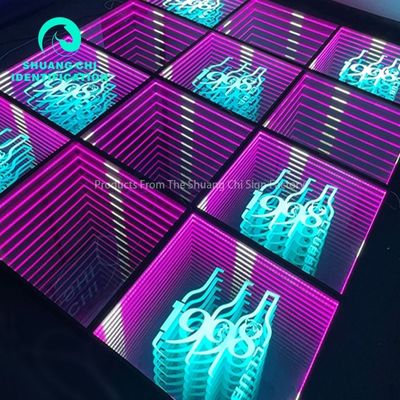 2023 Miglior prodotto di colori ricchi Indoor 3D Mirror Neon Dance Floor per DJ Disco Party
