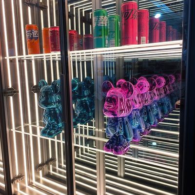 Colori personalizzabili LED Strip Light Glass Infinity Mirror Display Case per modelli Lego