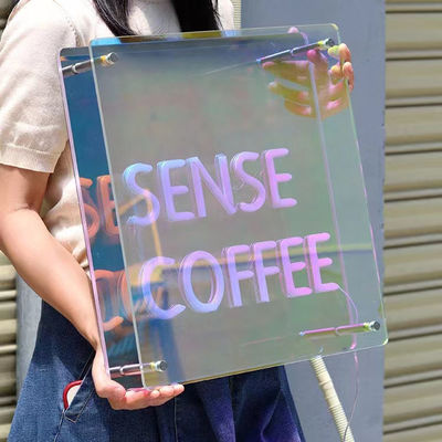 Specchio a più strati Specchio a segno di neon 3D con logo LED a gradiente di colore personalizzato Perfetto