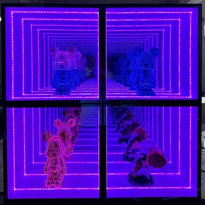 Display cabinet per mobili a LED luminoso a specchio infinito Wine Bar in rosso bianco blu